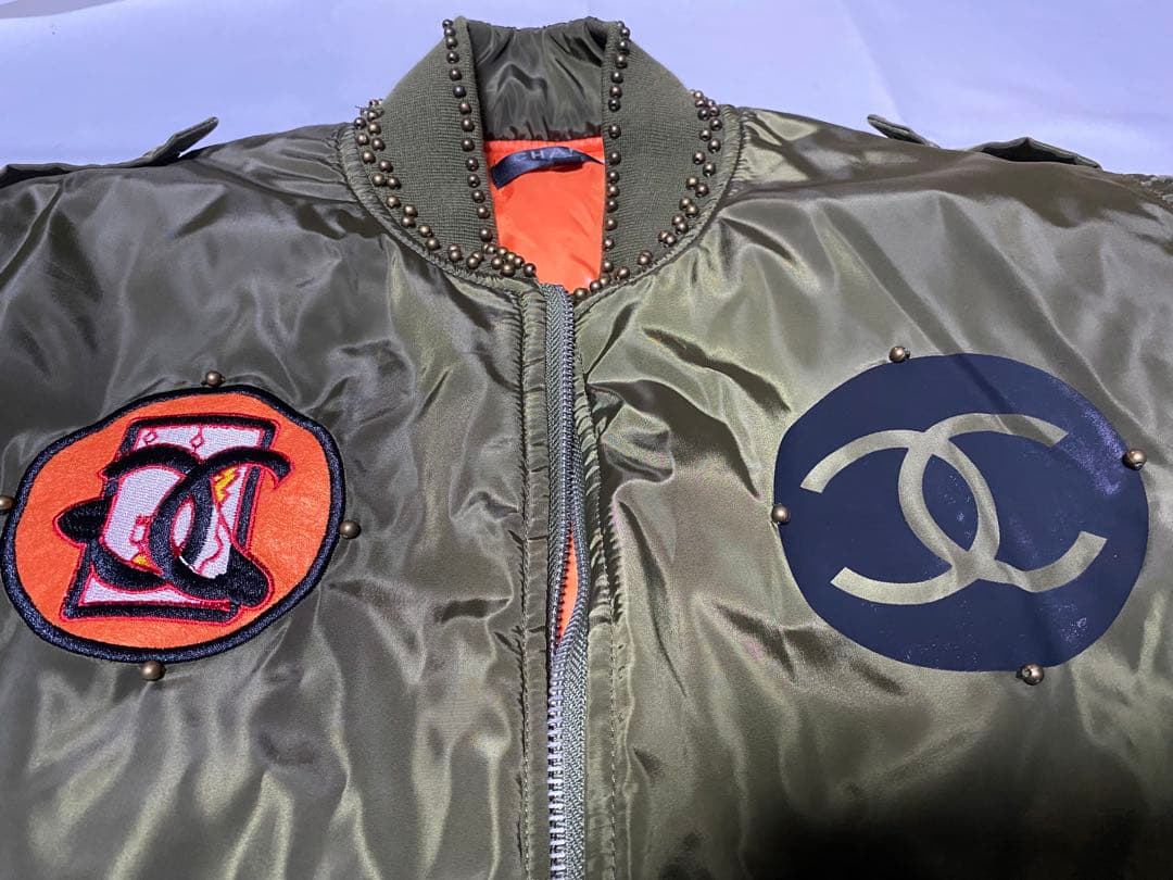 オリーブ 中綿キルティングジャンパー　サイズ記載なし