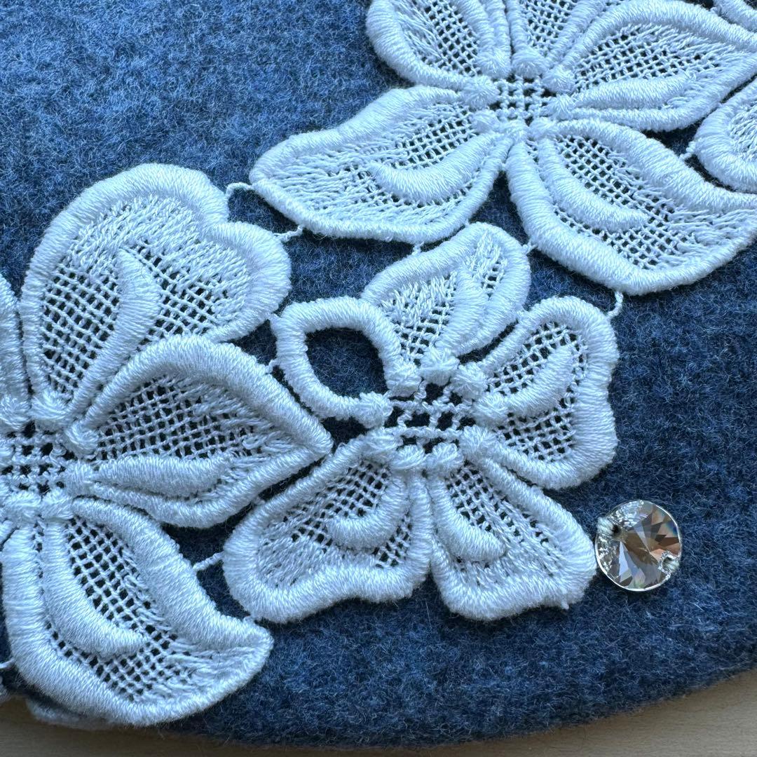 新品★アシーナニューヨーク　Amanda Beret　ベレー帽　ウール　フラワー