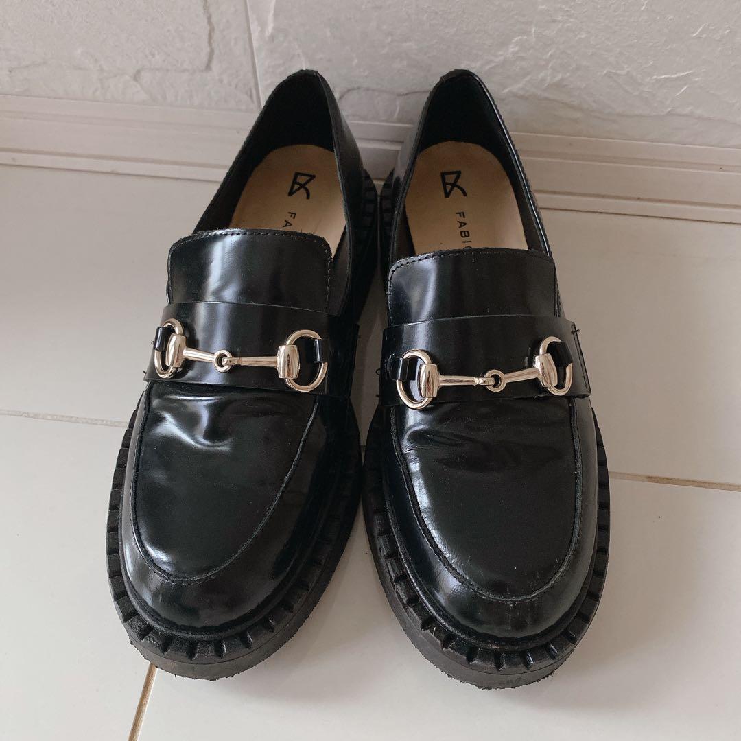 FABIO RUSCONI タンクソール 黒 ローファー　23cm