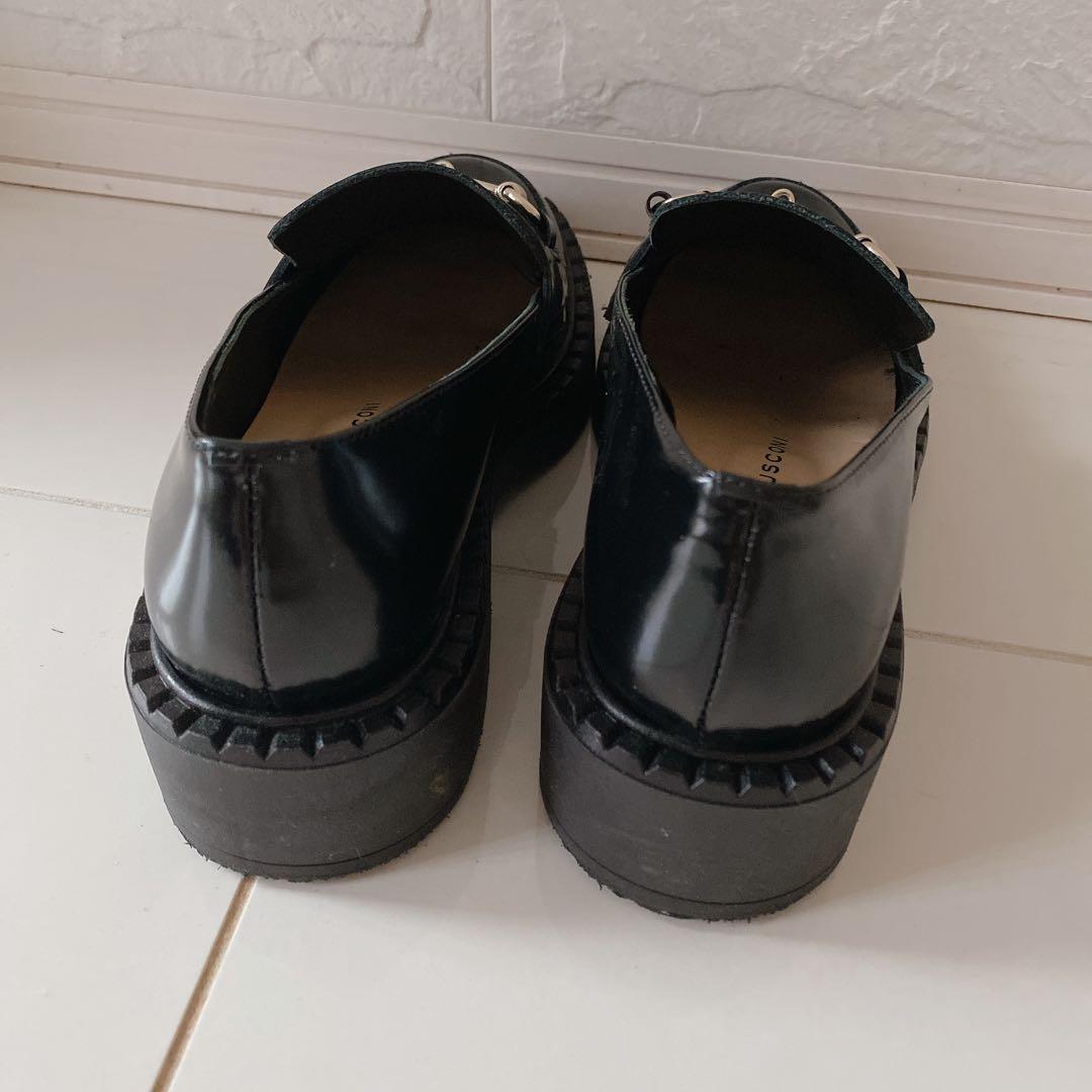 FABIO RUSCONI タンクソール 黒 ローファー　23cm