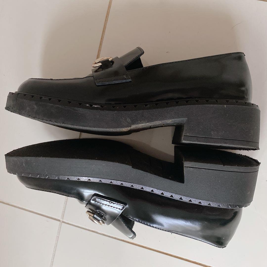 FABIO RUSCONI タンクソール 黒 ローファー　23cm