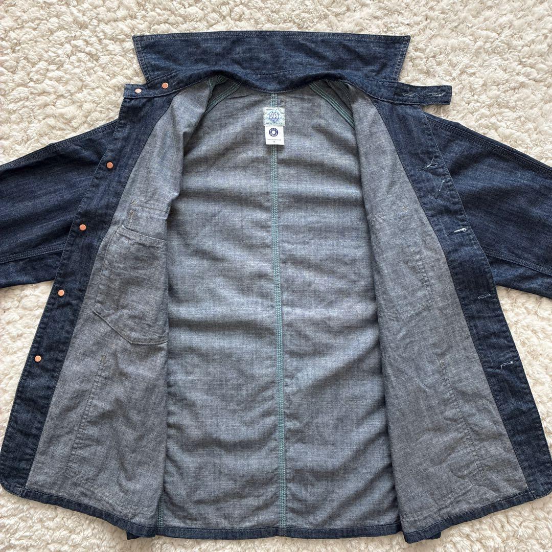 美品濃紺USA製POST OVERALLS デニムカバーオール M エンジニア