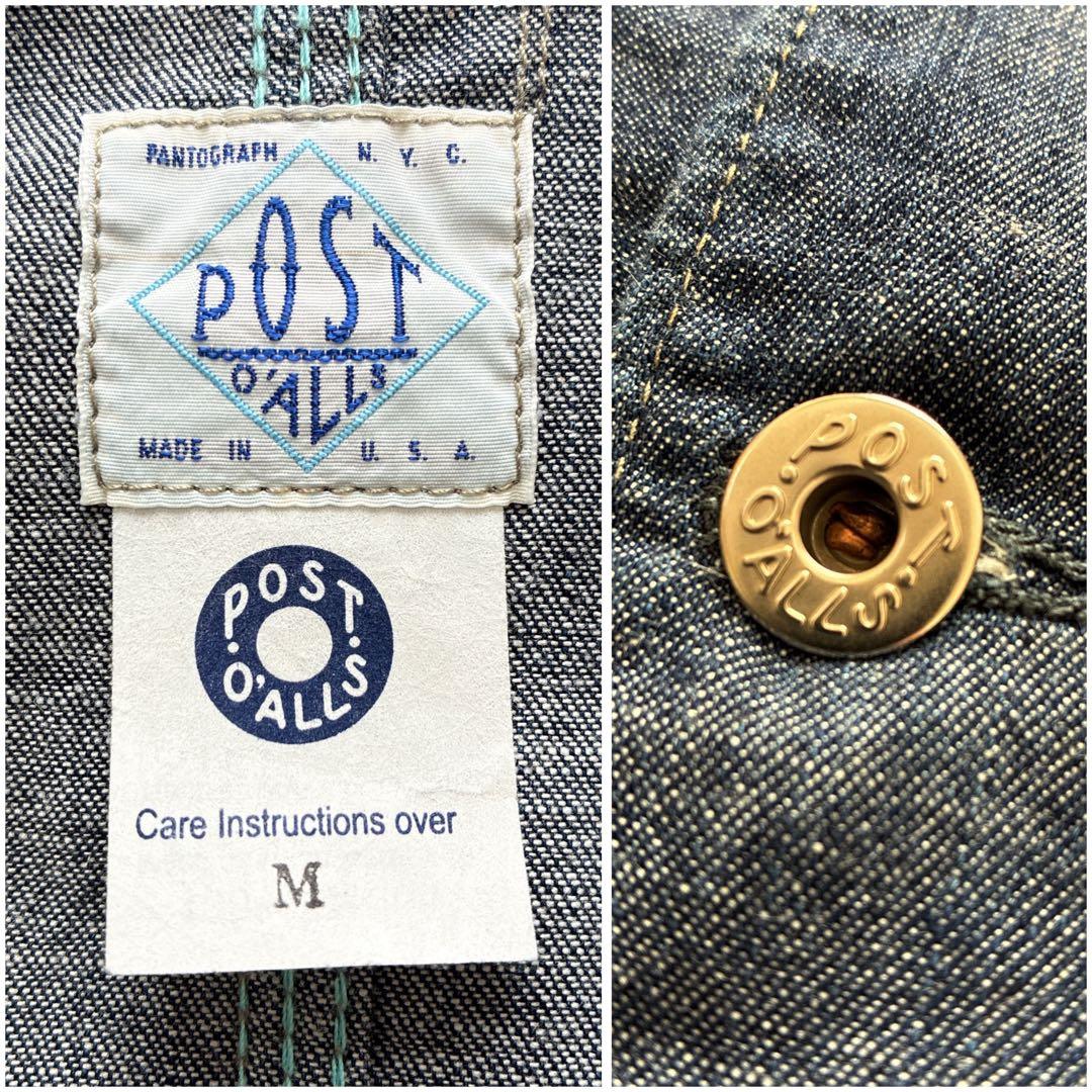 美品濃紺USA製POST OVERALLS デニムカバーオール M エンジニア