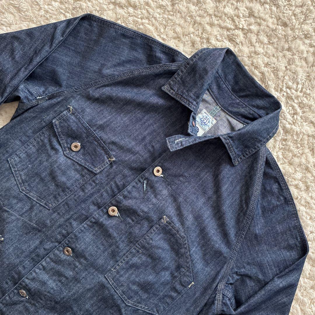 美品濃紺USA製POST OVERALLS デニムカバーオール M エンジニア