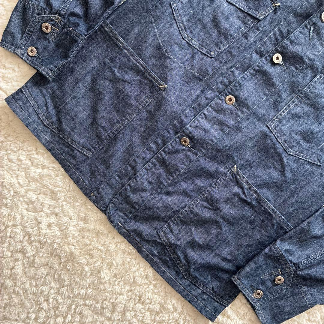 美品濃紺USA製POST OVERALLS デニムカバーオール M エンジニア