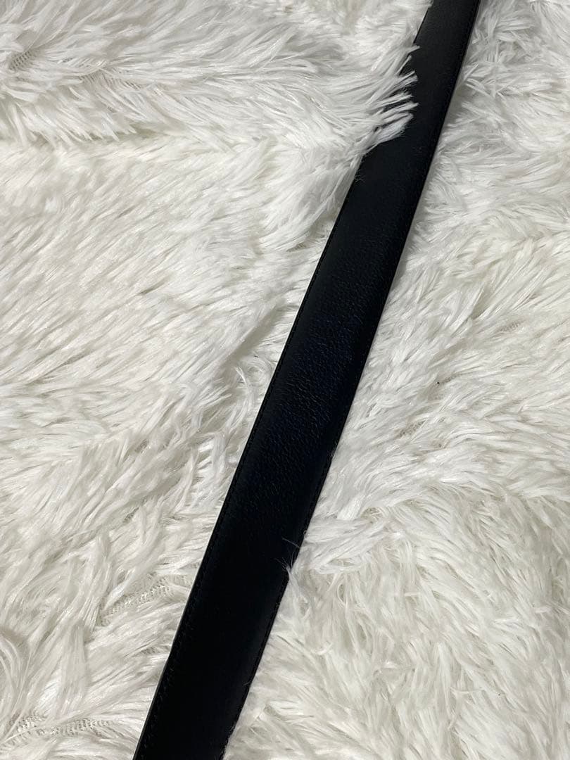 イヴサンローラン YSL レザーベルト 本革　箱付き　ロゴバックル ブラック