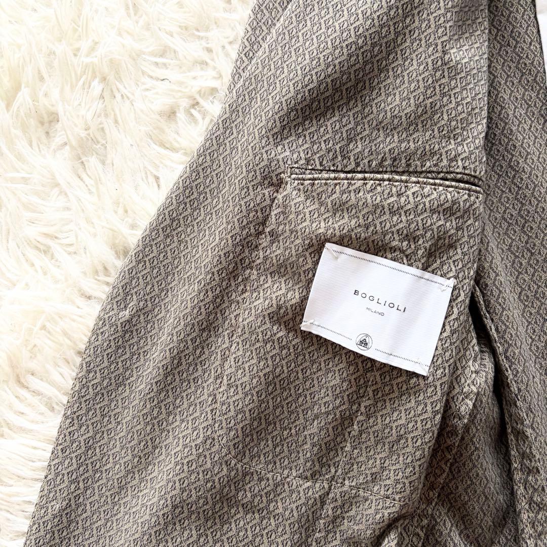 <美品>BOGLIOLI COAT 最新ロゴ 総柄 コットン ジャケット 48