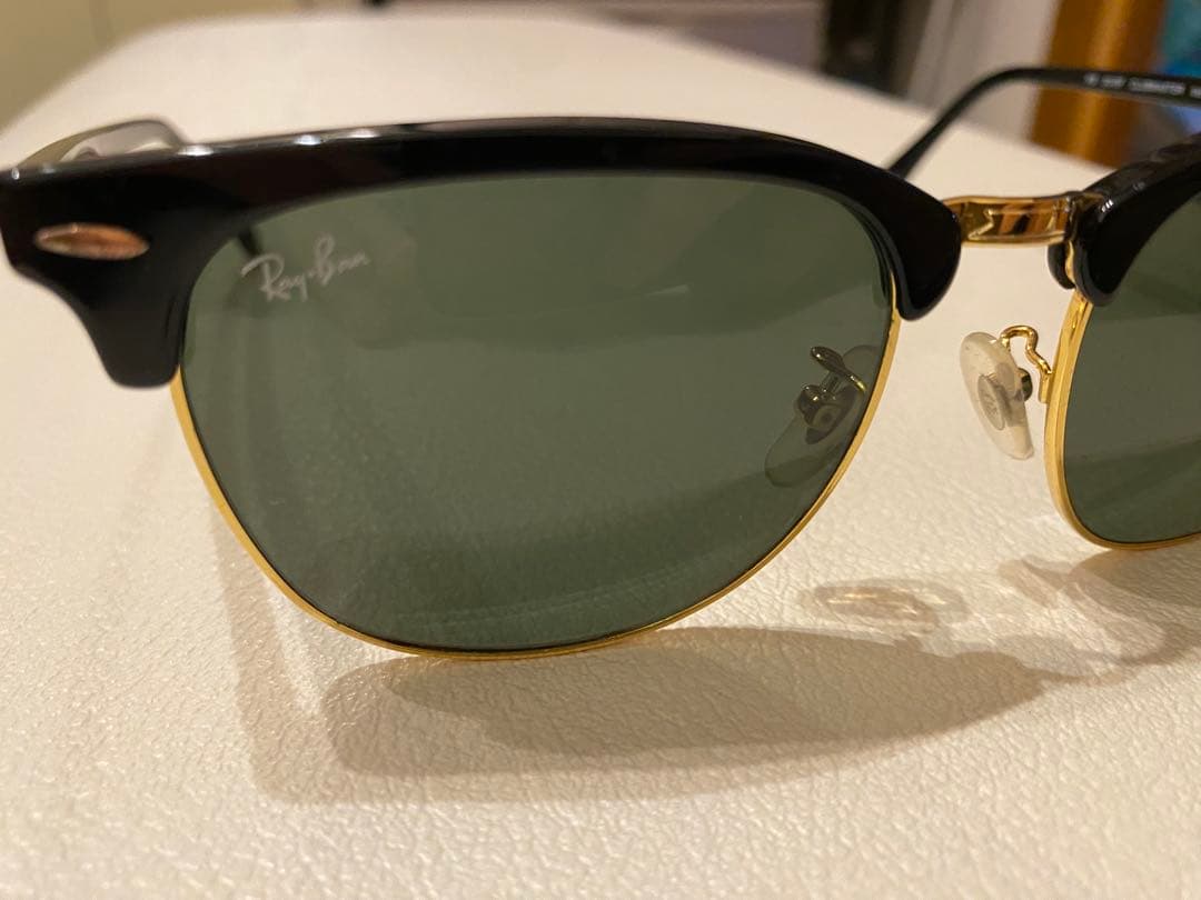 Ray-Ban クラブマスター BLK/GLD ラウンドサングラス