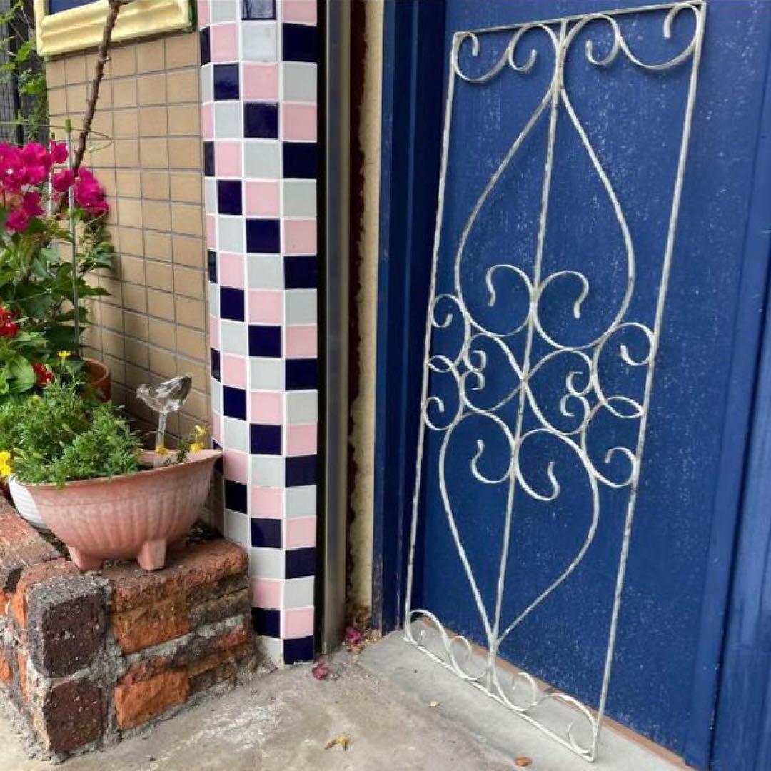 トム アイアンウォールデコ Lサイズx3 ホワイトアンティークシャビー壁飾