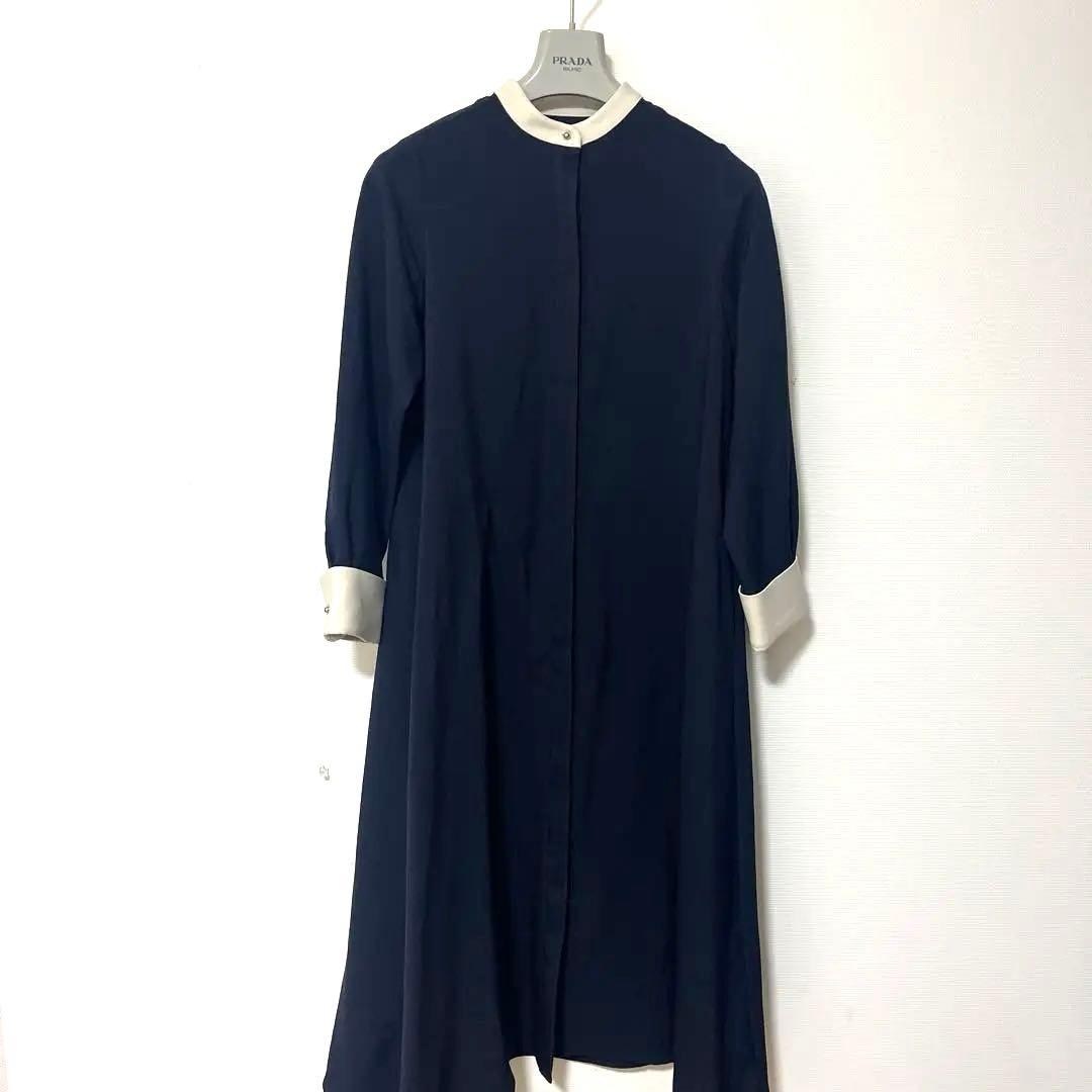 ✨美品SHIPS any ダブルクロスＡライン シャツワンピース