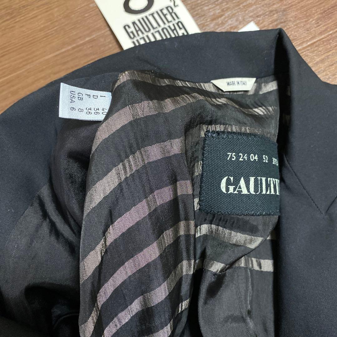 GAULTIER ブラック テーラードジャケット 52