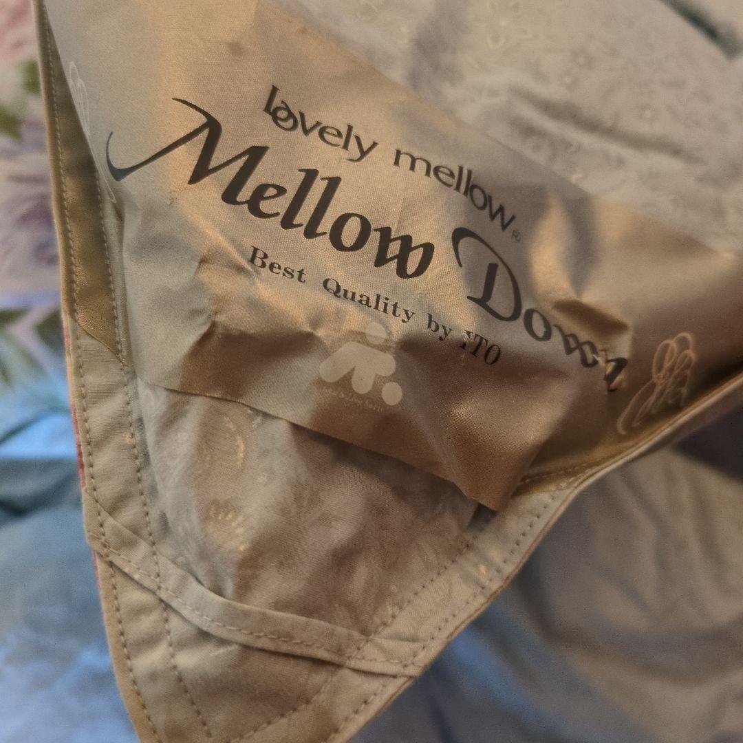 【お値下げしました】花柄水鳥羽毛掛け布団 150x210cm ブルー系