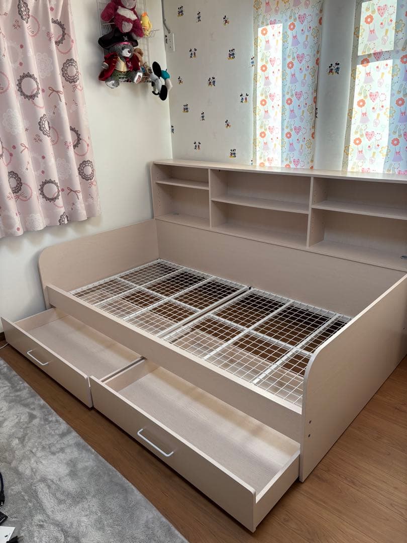 シングルベッド 引き出し収納付き