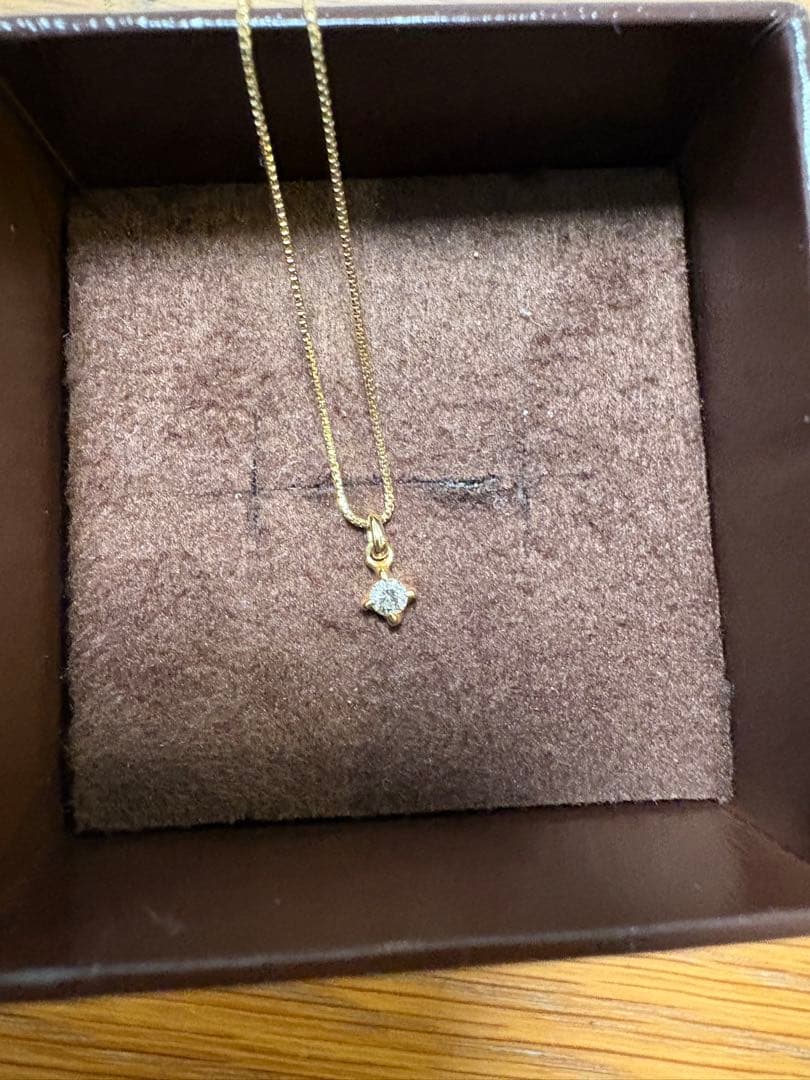 ※箱無し※ 廃盤　agete 一粒ダイヤネックレス　ベネチアンチェーン