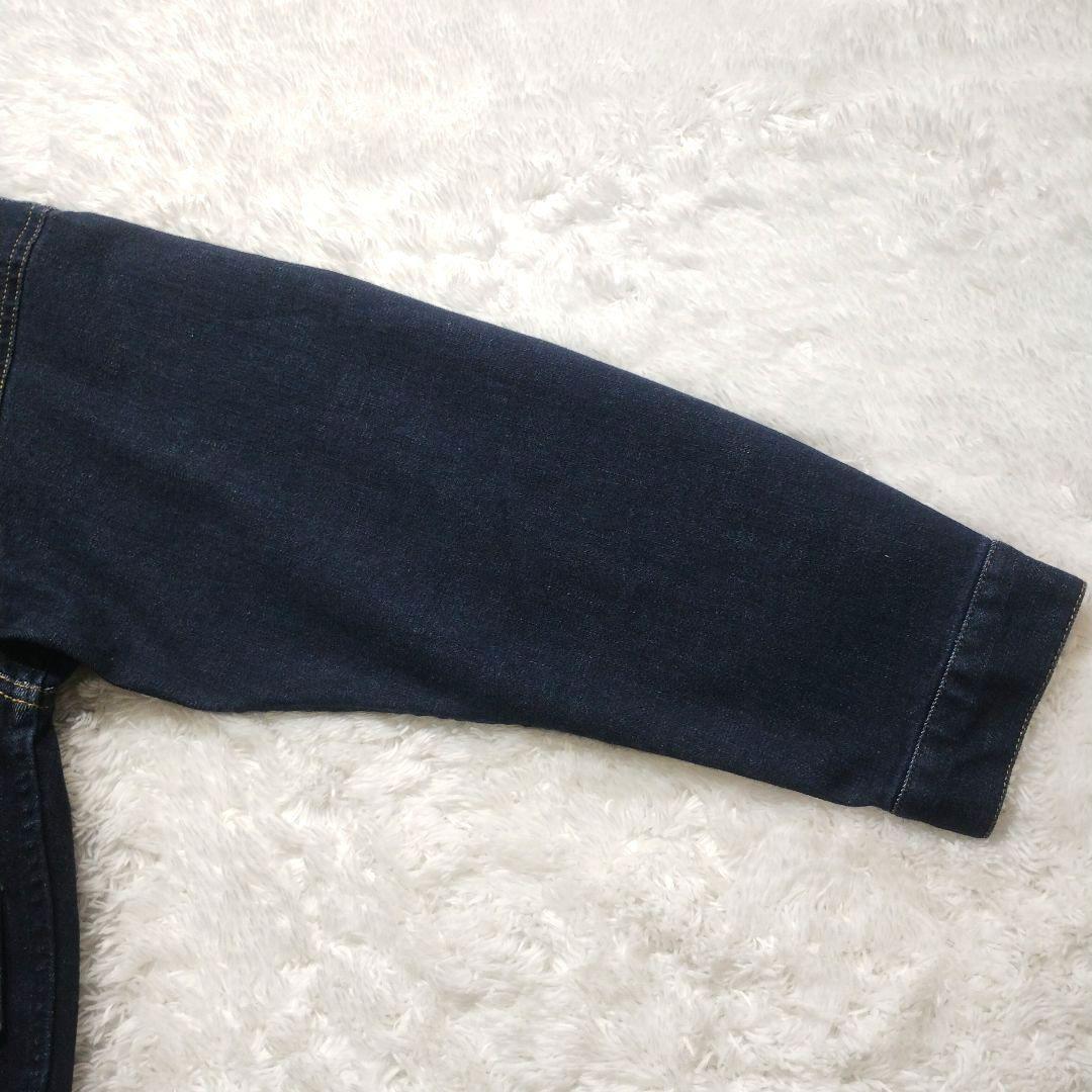 【新品】lelill　ノーカラー　デニム　ジャケット　カバーオール　ネイビー　紺