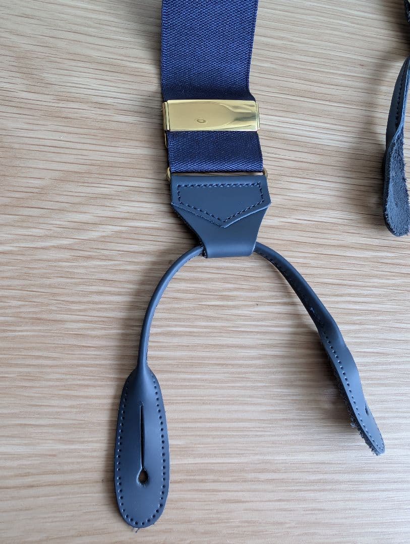 【新品未使用】dunhill ダンヒル ネイビー サスペンダー Y字型 調整可能