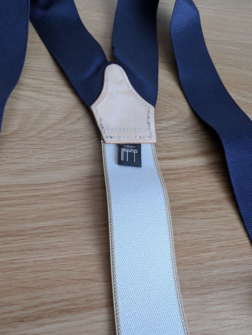 【新品未使用】dunhill ダンヒル ネイビー サスペンダー Y字型 調整可能