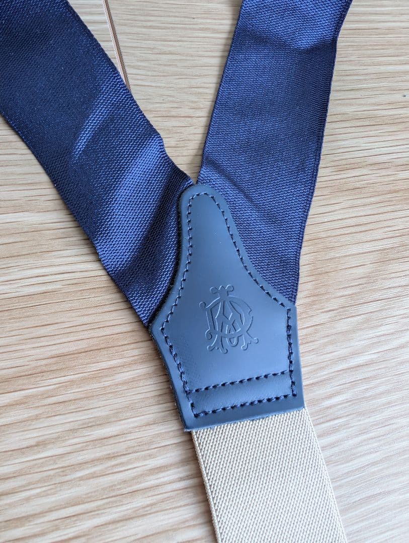 【新品未使用】dunhill ダンヒル ネイビー サスペンダー Y字型 調整可能