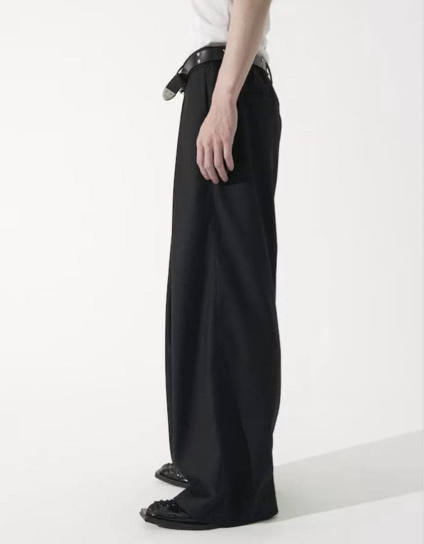 【CS】cross tuck drape slacks (black)