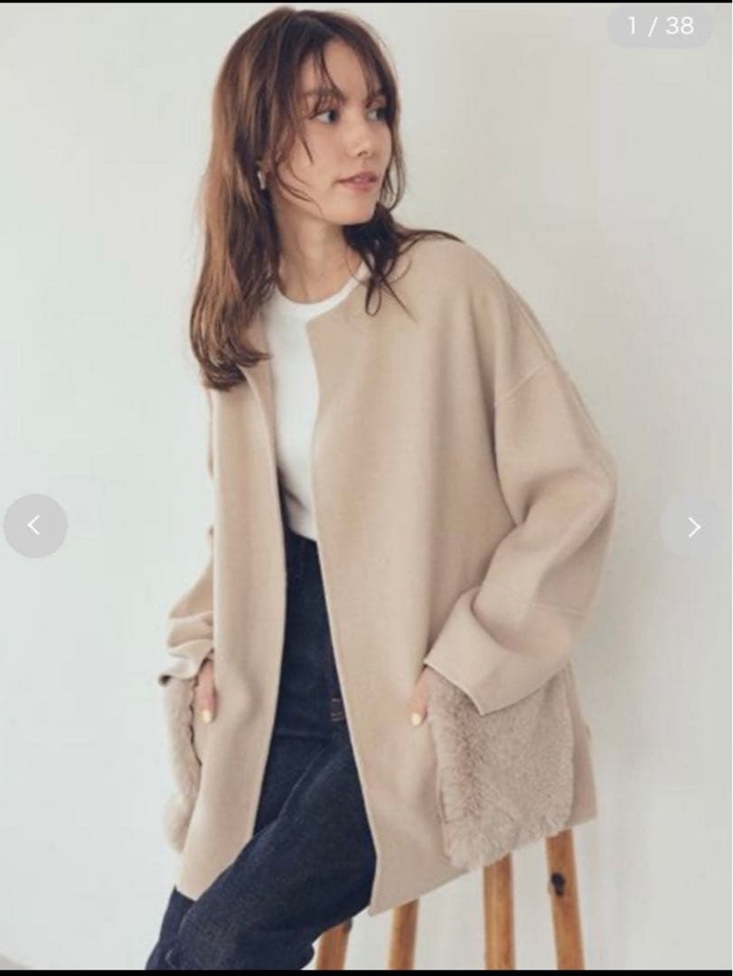 【新品未使用】MilaOwen♡2wayファーポケットリバーコート 0