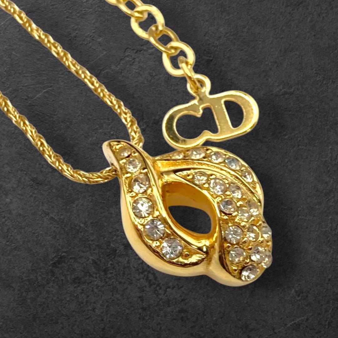 Dior ディオール リーフモチーフ ラインストーンネックレス 342