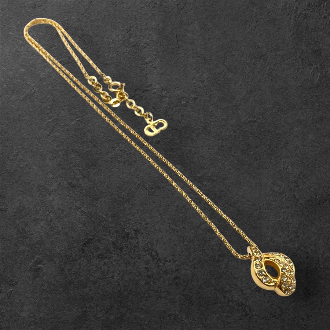 Dior ディオール リーフモチーフ ラインストーンネックレス 342