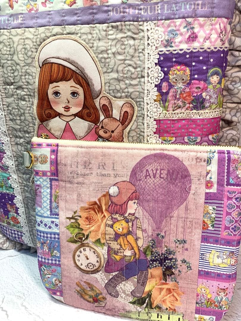 フリルバッグ ポーチ 2点セット ビッグコラコラ ジョリーフルール 女の子 白