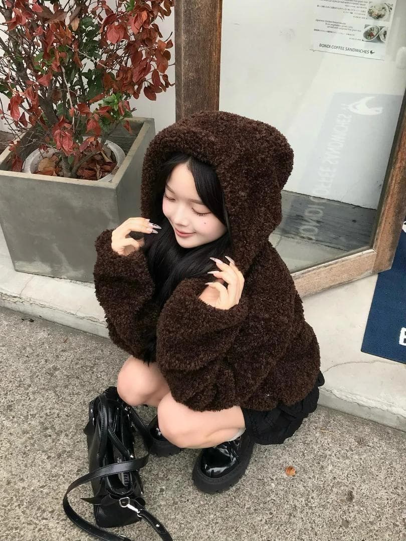 【1~2日発送‼️】emmy プードルファータッチボタンコート