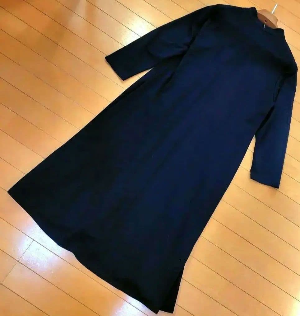 レリアン 近年モデル ネイビー 長袖 カットソーワンピース13+XL