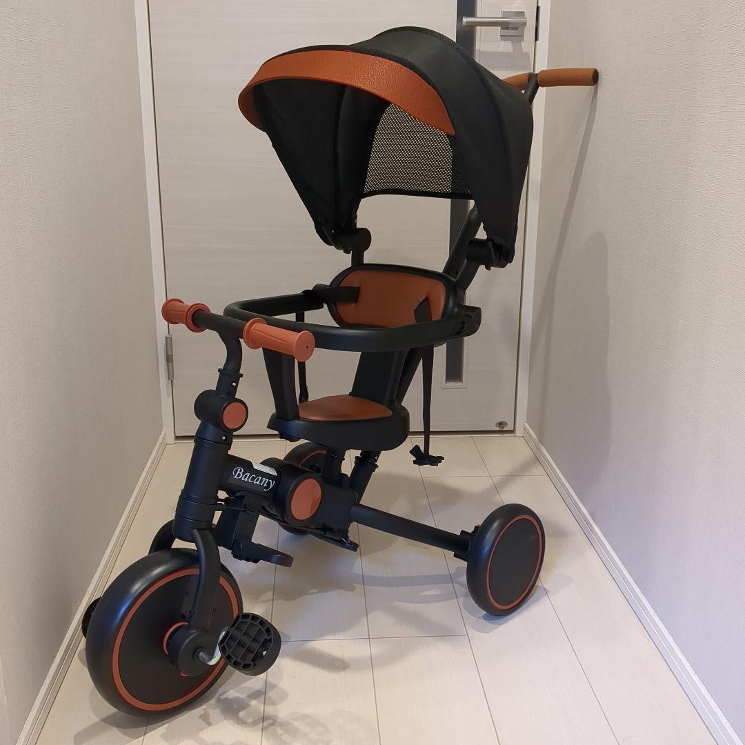 Bacany 三輪車 ブラック　幼児用自転車　多機能