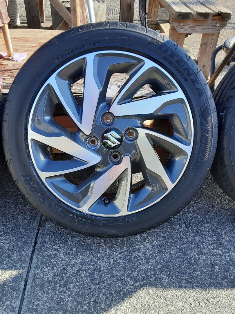 スズキ純正アルミホイール&タイヤ 4本セット