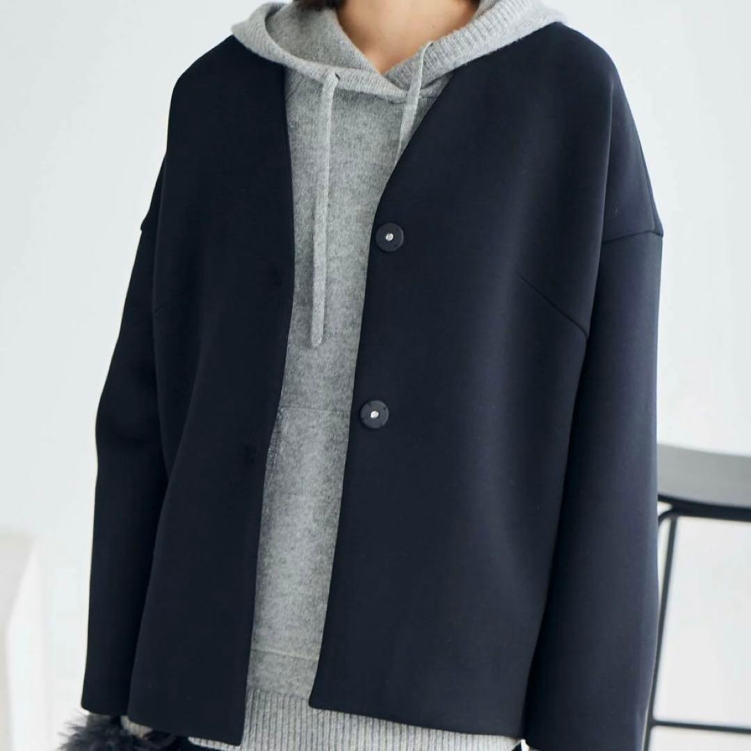 バンヤードストーム ノーカラージャケット ダンボール素材 ブラック