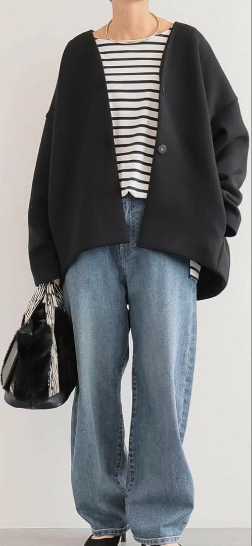 バンヤードストーム ノーカラージャケット ダンボール素材 ブラック