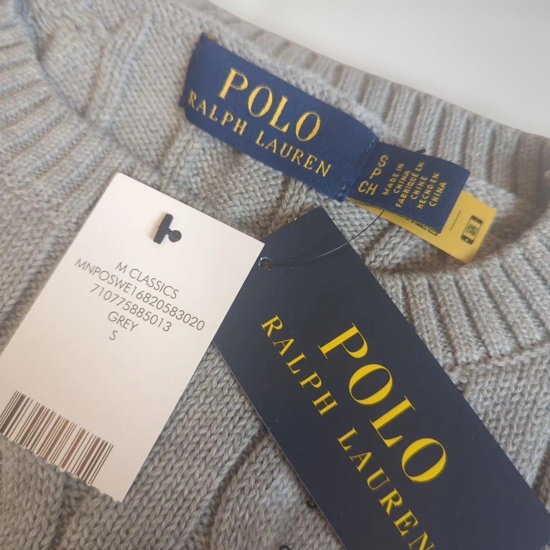 【新品】Polo Ralph Lauren ケーブルニットセーター S グレー