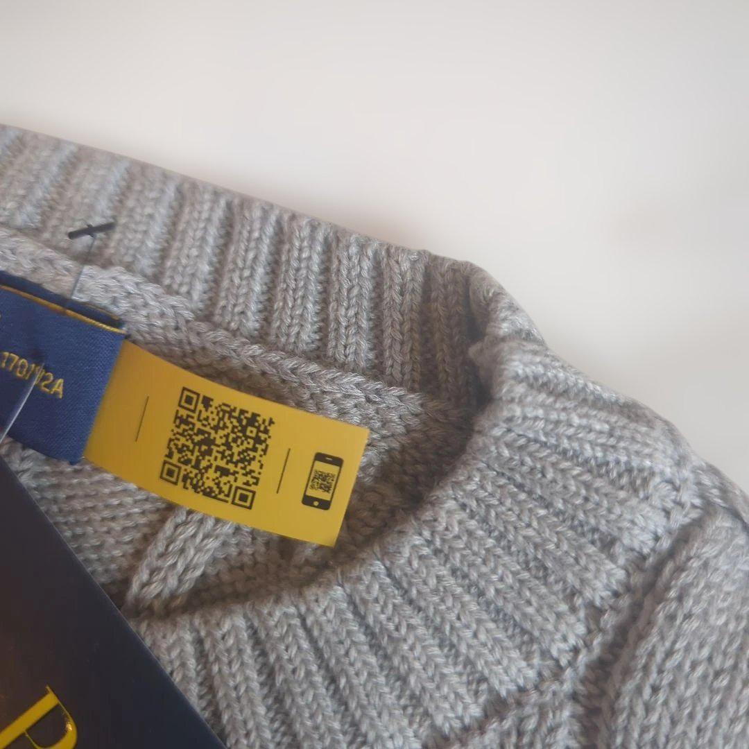 【新品】Polo Ralph Lauren ケーブルニットセーター S グレー