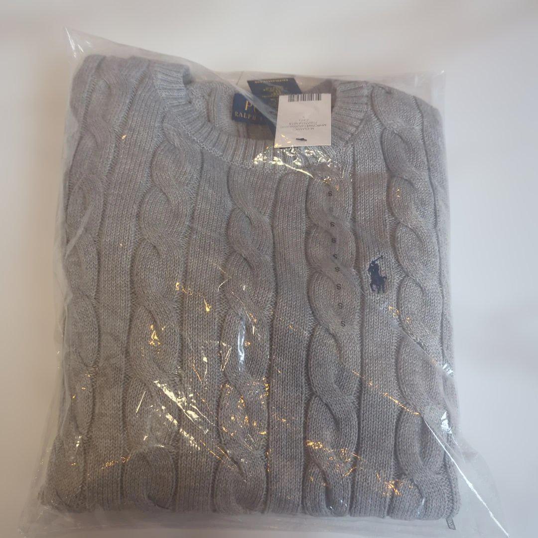 【新品】Polo Ralph Lauren ケーブルニットセーター S グレー