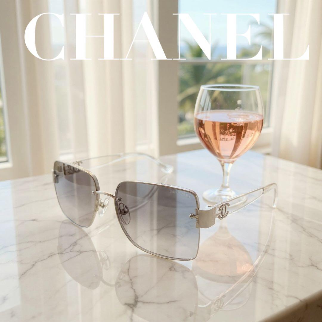 小物 CHANEL archive rim less sunglasses y2k