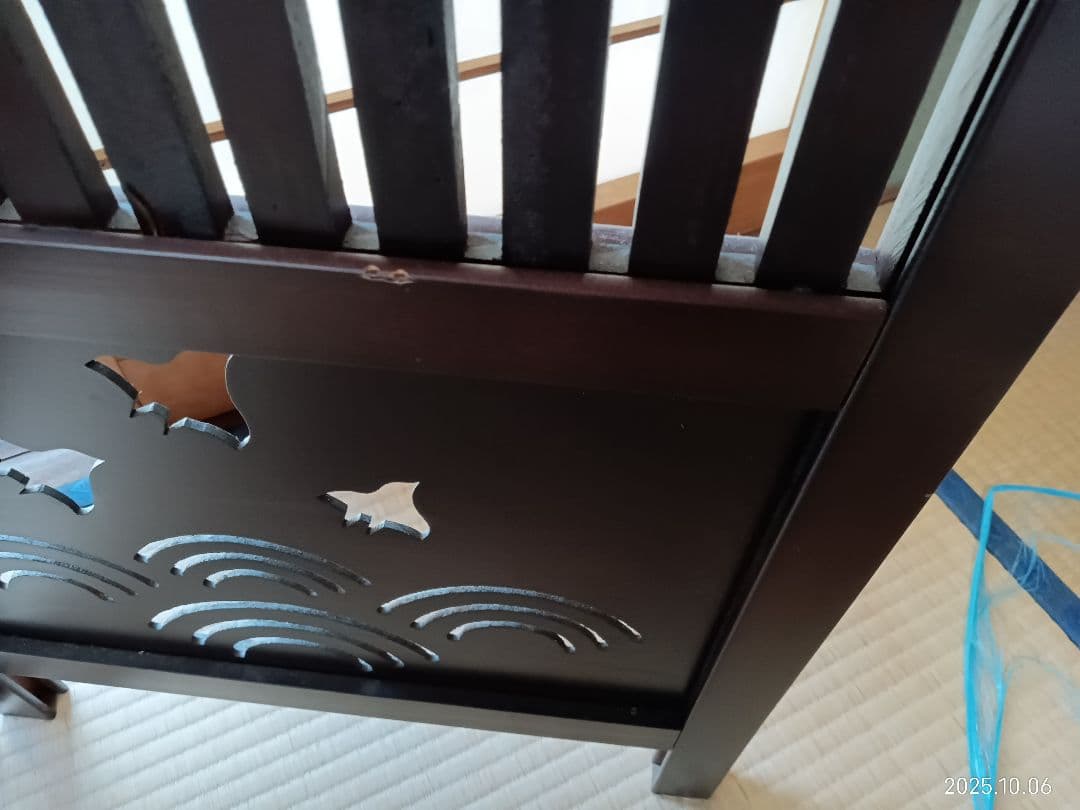 みぃー パーテーション　木製間仕切り 波と鳥のデザイン 約150cm