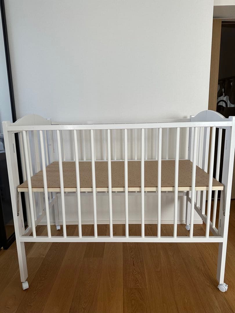 石崎家具ベビーベッド ワンタッチハイベッド パル ホワイト