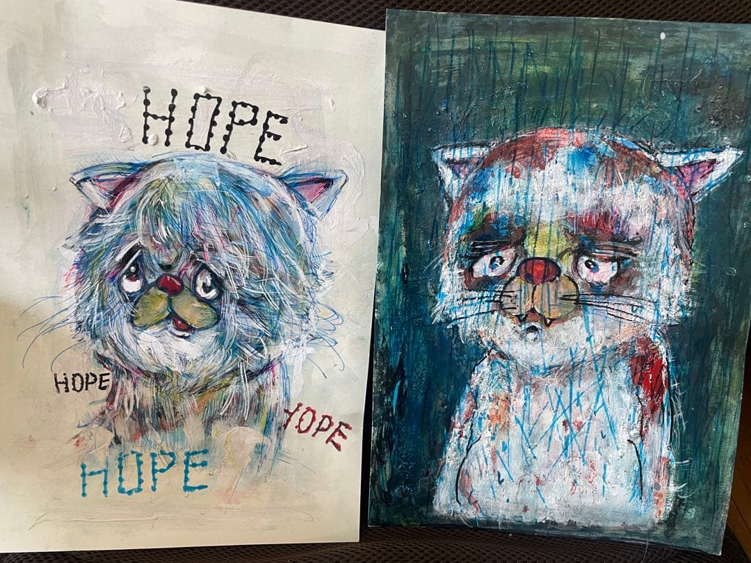 ま*ぶ様 HOPEと絶望。 a4アート紙2枚。