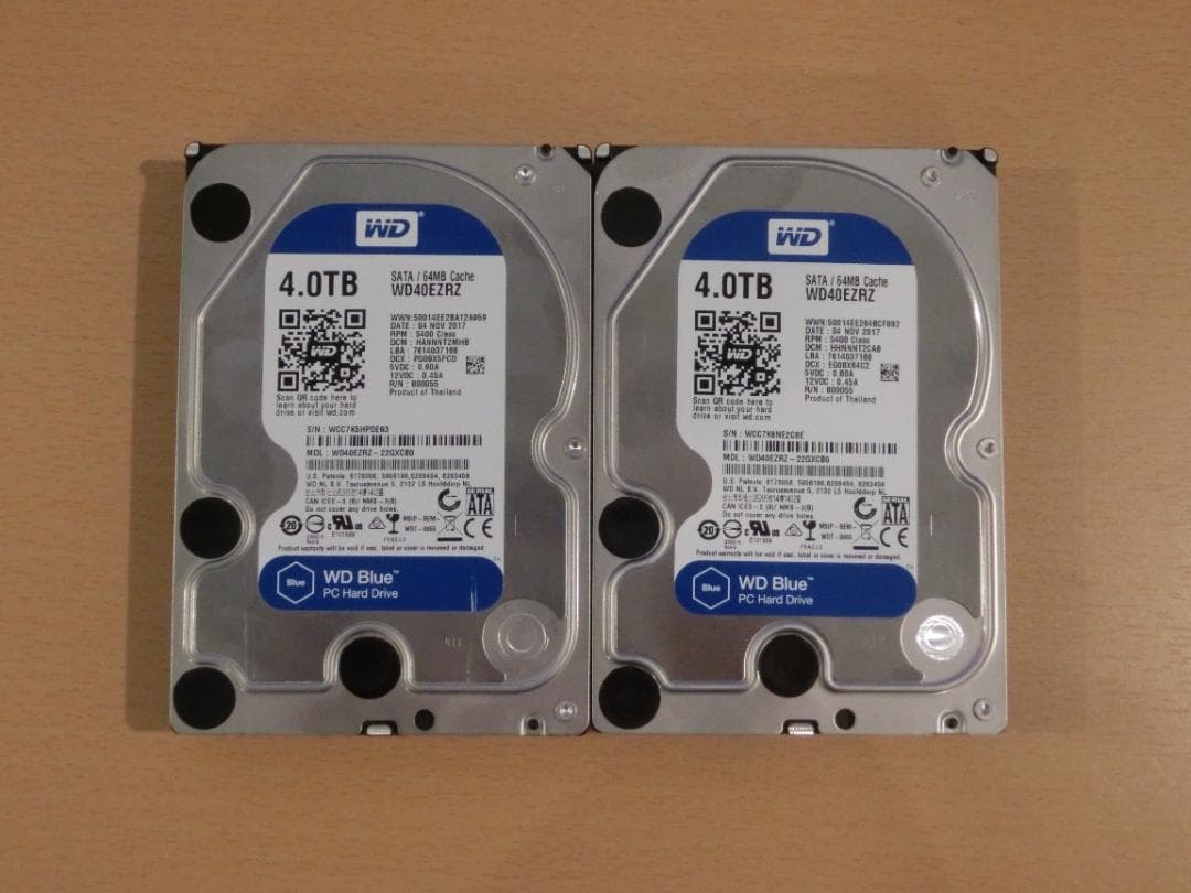 Western Digital 4TB 内蔵型SATAハードディスク 2台セット