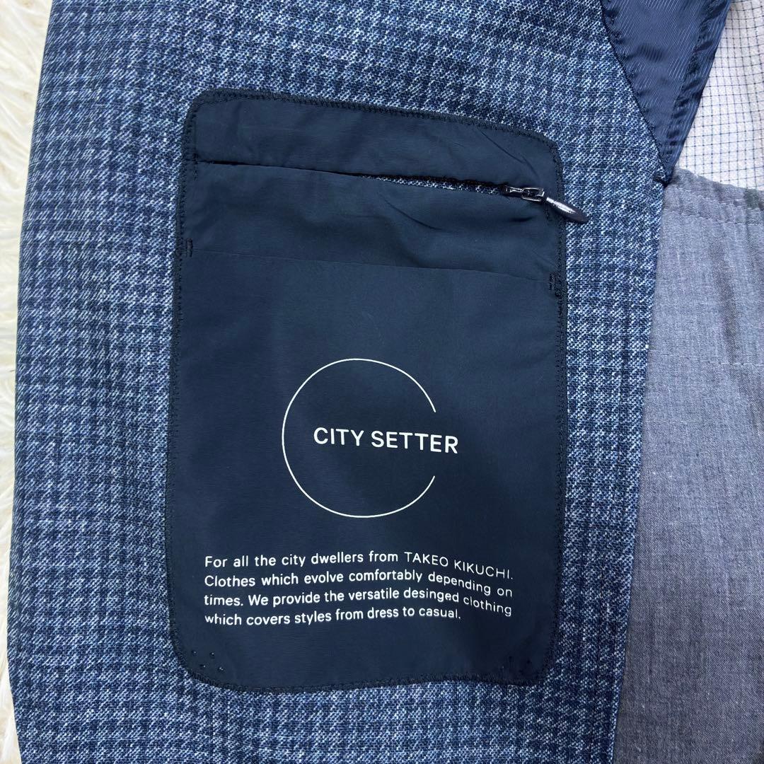 美品　タケオキクチ　シティーセッター　千鳥格子　アンコンジャケット　XL