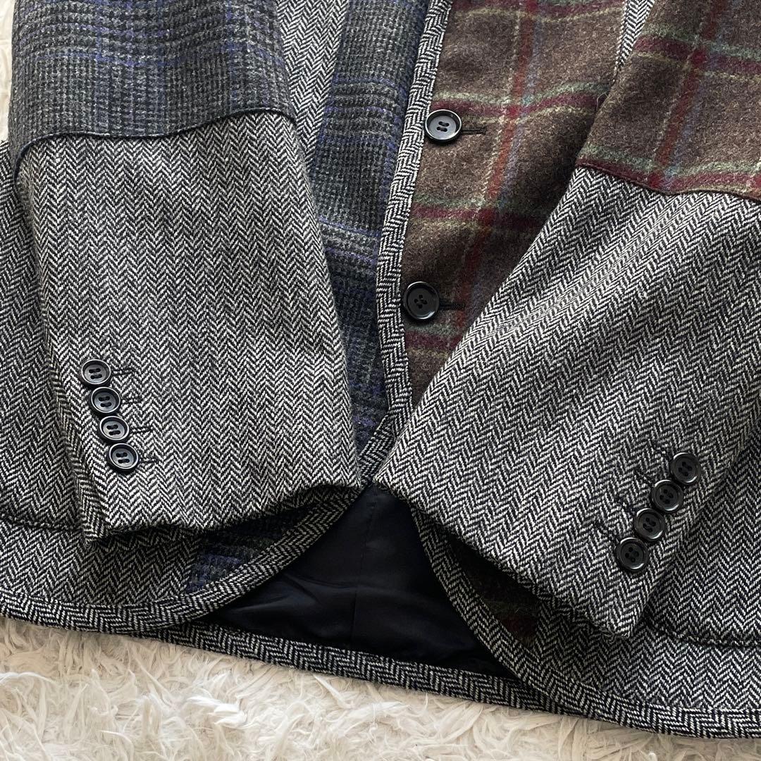 美品 コムデギャルソン 21AW ウールツイードパッチワークジャケット