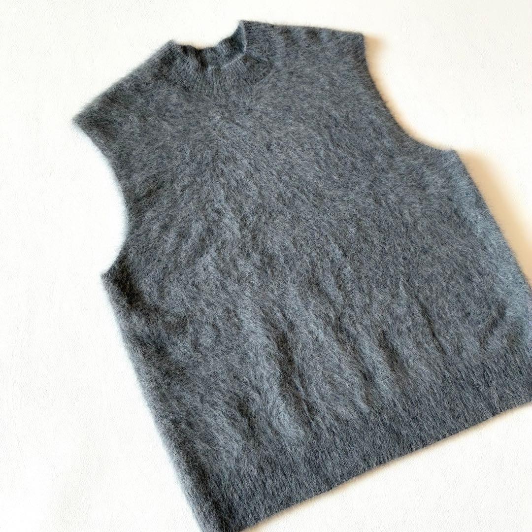 未使用✨OHGA　オーガ　FOX KNIT VEST　カシミヤ　グレー　ふわふわ