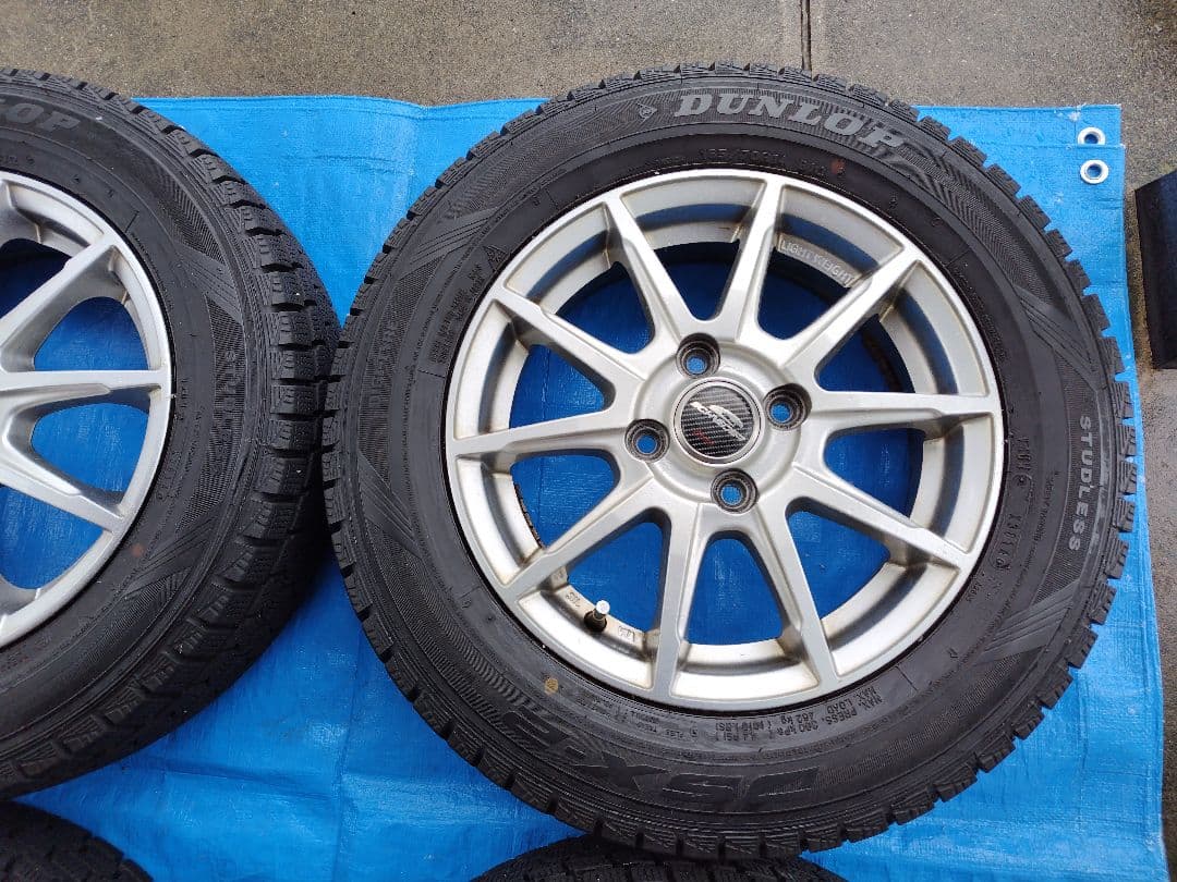 155/65R14【1/2】スタッドレスタイヤ、アルミホイール付、2本分割