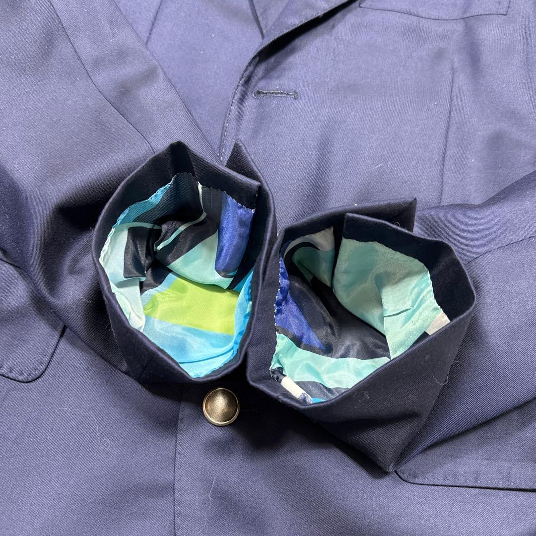 極美品　ロロピアーナ　テーラードジャケット　カシミヤ混　SUPER170's 紺