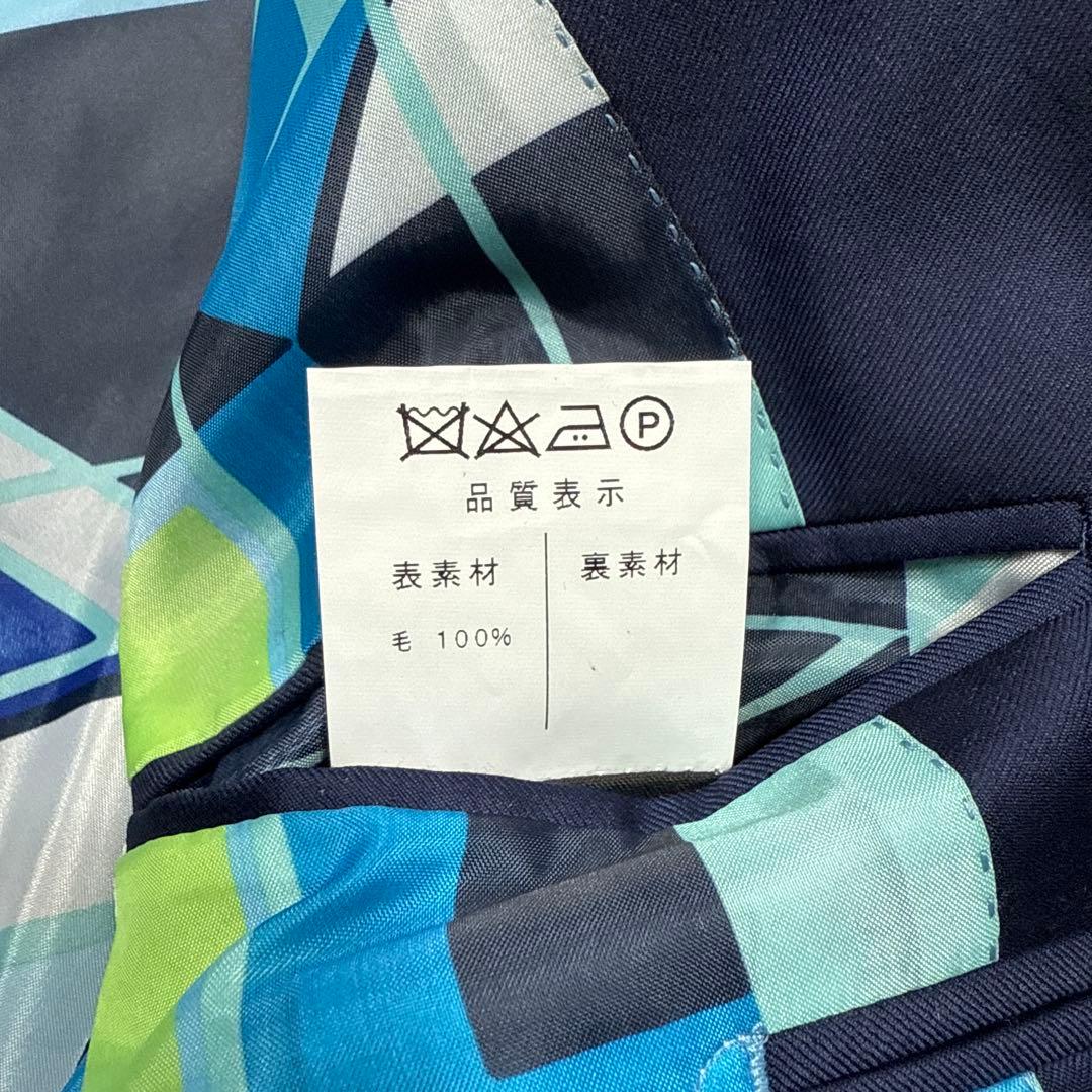 極美品　ロロピアーナ　テーラードジャケット　カシミヤ混　SUPER170's 紺