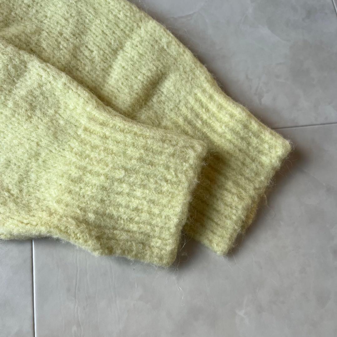 ユナイテッドアローズ✨上質ふわもこアルパカVネックニットカーデ　黄