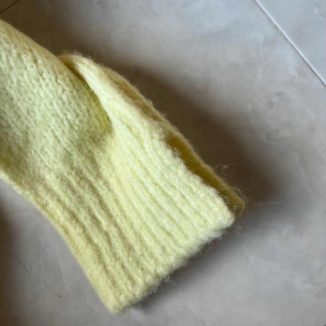 ユナイテッドアローズ✨上質ふわもこアルパカVネックニットカーデ　黄