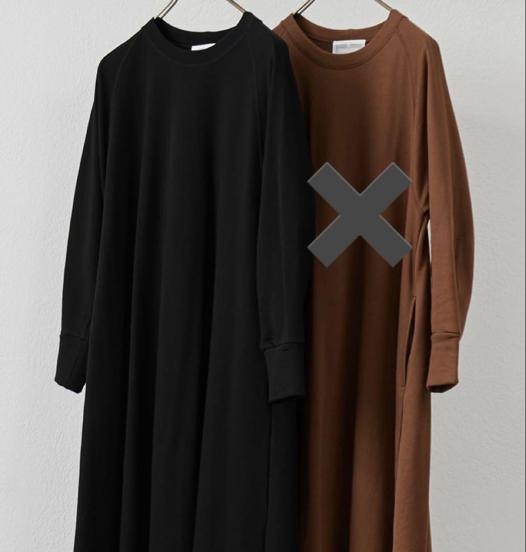 ビアズリー　裏毛フレアーワンピース　ブラック　サイズ1